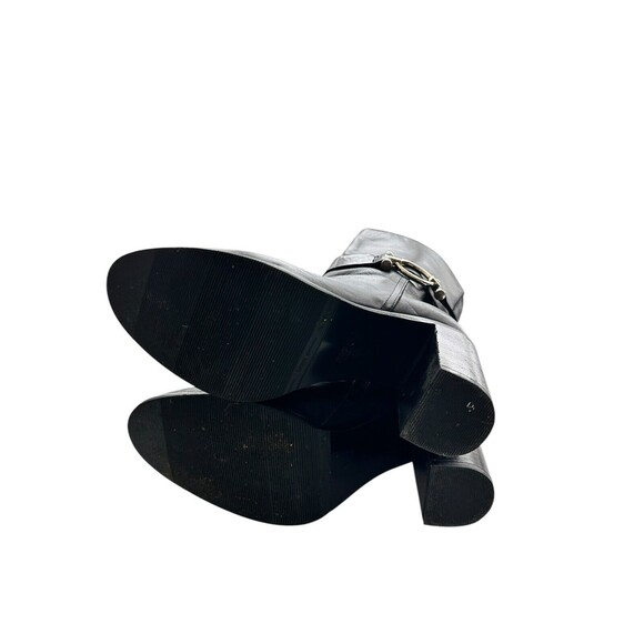 NAPOLEONI Italian Handcrafted block Mid Calf Leather  black Boots  Sz 39 US 8 - Picture 8 of 9